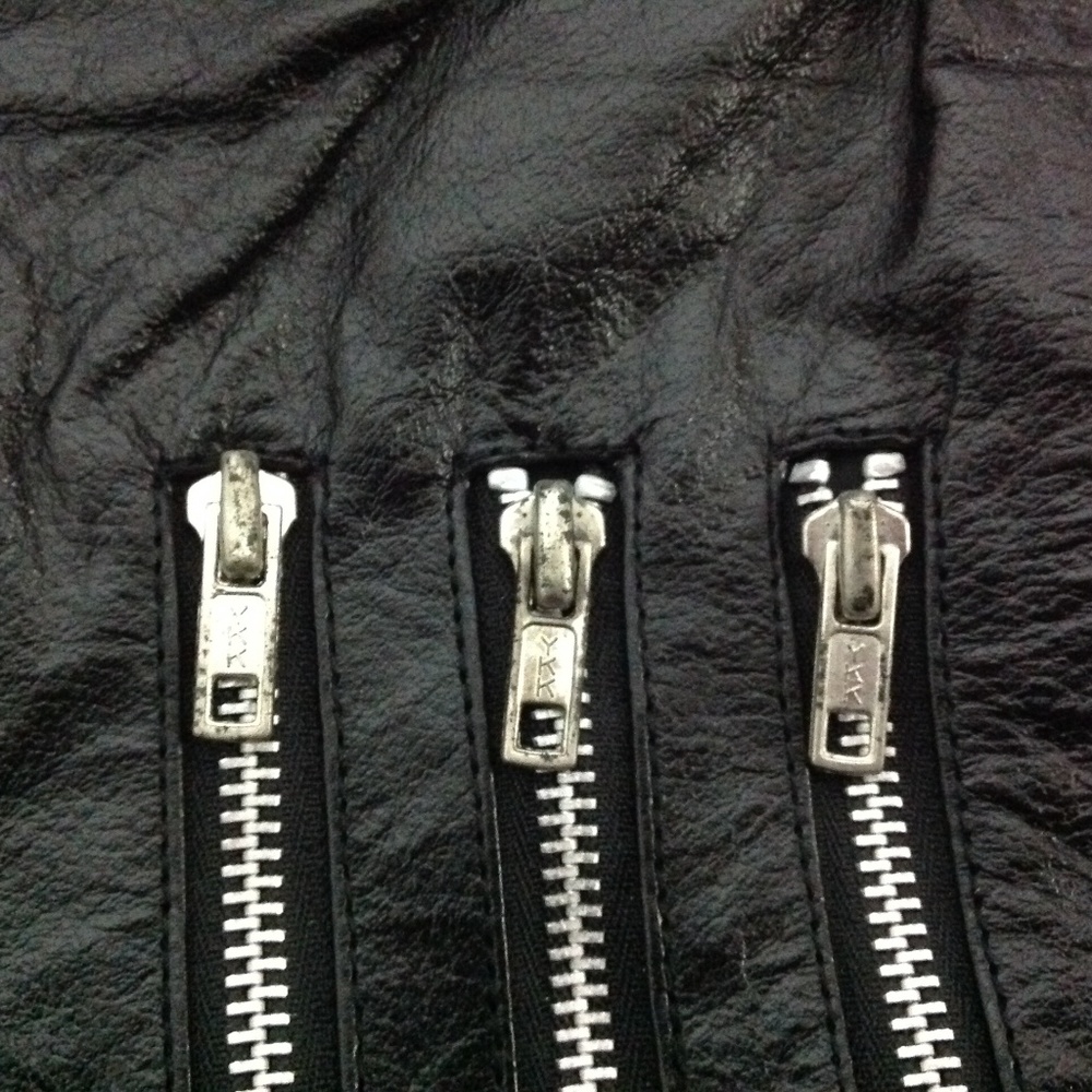 Black Owned Men's Designer Motorcycle Jacket Sz L - Picture 5 of 8